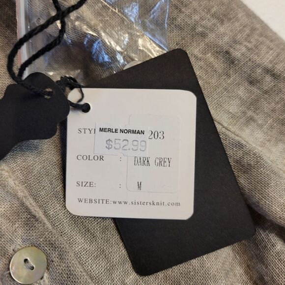 ii Sisters Gray Button Down Sleeveless Blouse Mesh Contrast Women's Size Medium - Picture 9 of 14